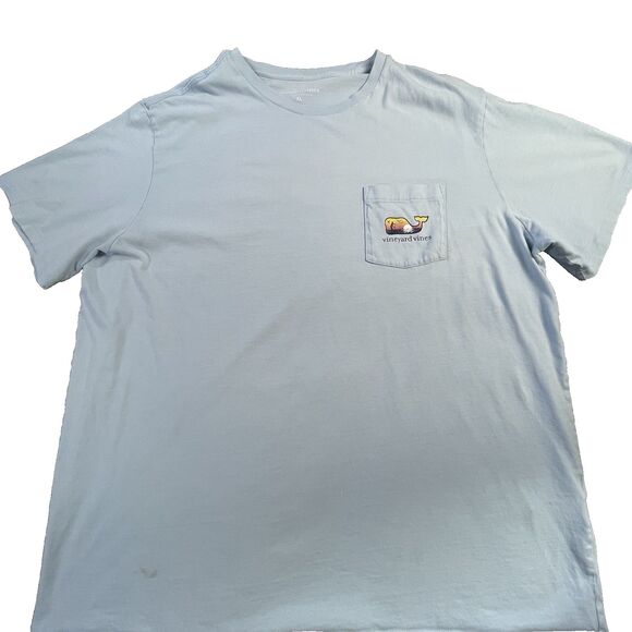 Vineyard Vines Shirt Mens Extra Large Blue Paddle Boarding Beach Water Sun Set - Picture 1 of 16